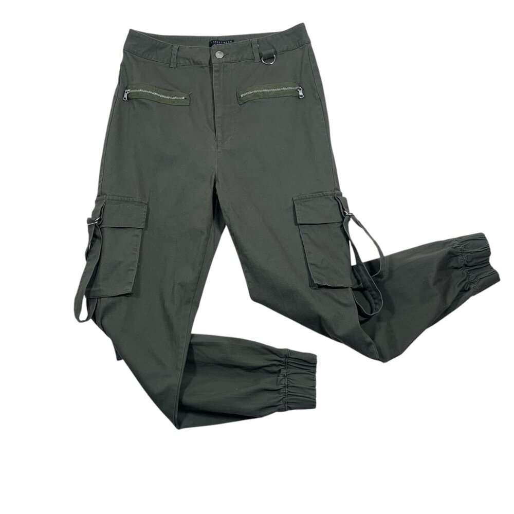 STREETWEAR  SOCTIEY army green cargo utility  pants joggers size medium